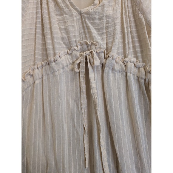 &merci Beige Striped Gauze Tiered Maxi Dress Size S - Picture 5 of 11